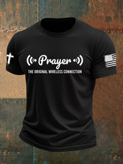 Men's Prayer The Strongest Wireless Connection Printed Casual T-Shirt