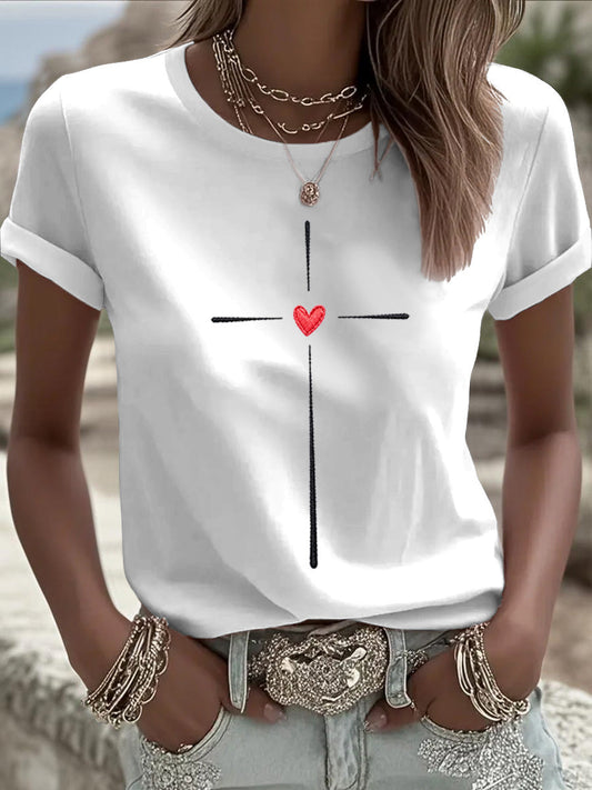 Women's Christian Cross Print Tee