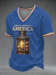 Men's USA 1776-2026 Printed Casual T-Shirt