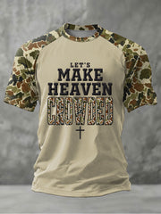 Men's Camouflage Let's Make Heaven Crowded Print Casual T-Shirt
