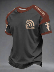 Men's "Connect To God,The Password IS Prayer" Print Casual short sleeves t-shirt