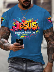 Men's Christian Jesus Cross Short Sleeve T-shirt