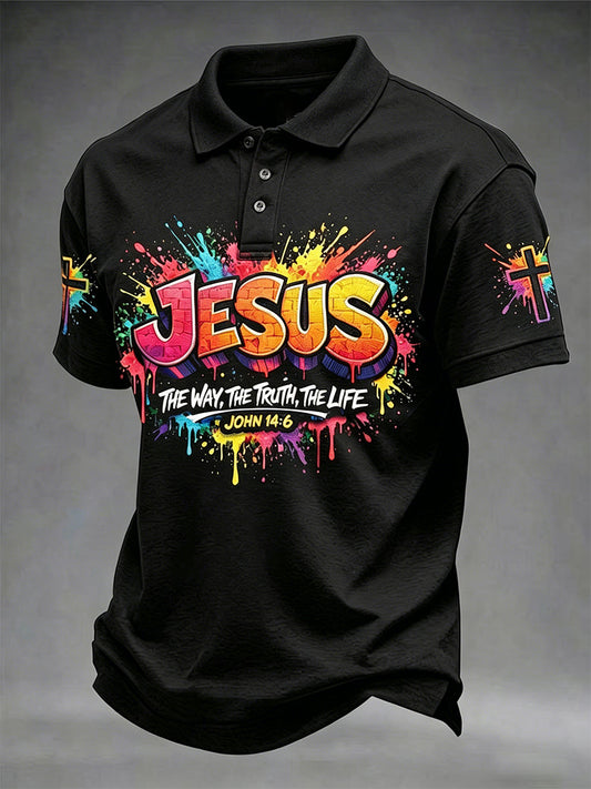 Men's Christian Jesus Cross Short Sleeve T-shirt