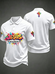 Men's Christian Jesus Cross Short Sleeve T-shirt