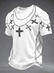 Men's Faith Necklace Print Casual Unisex T-shirt