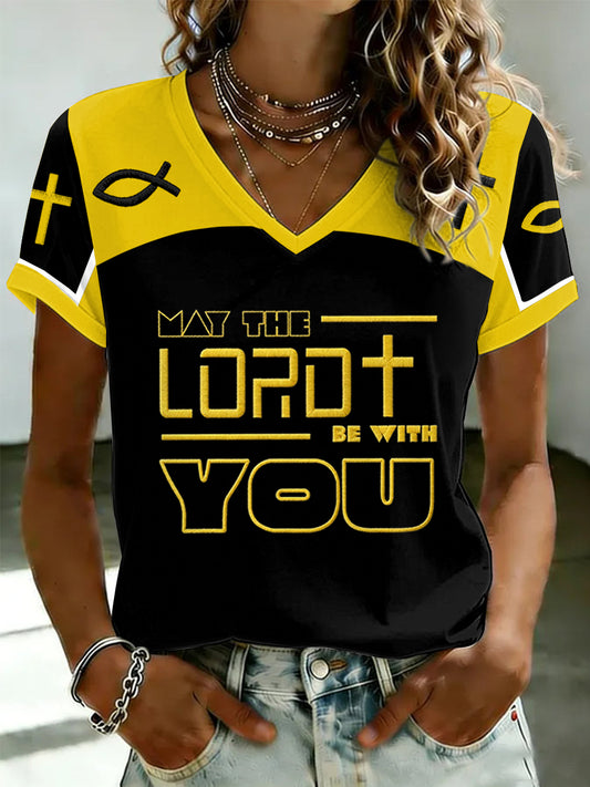 Women's May The Fourth Be With You Movie Inspired Faith T-shirt