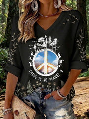 Women's There Is No Planet B Printed Waffle T-shirt