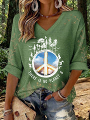 Women's There Is No Planet B Printed Waffle T-shirt