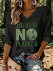 Women's There Is No Planet B Printed Waffle T-shirt