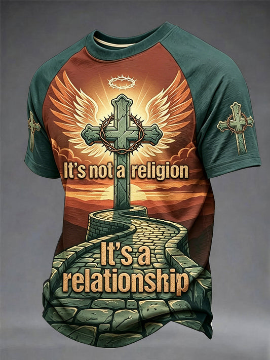 Men's It's Not A Religion It‘s A Relationship Print Tee