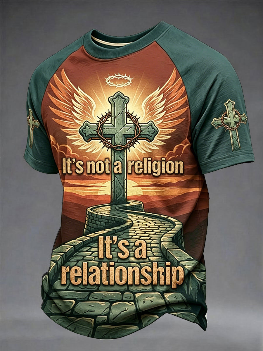 Men's It's Not A Religion It‘s A Relationship Print Tee