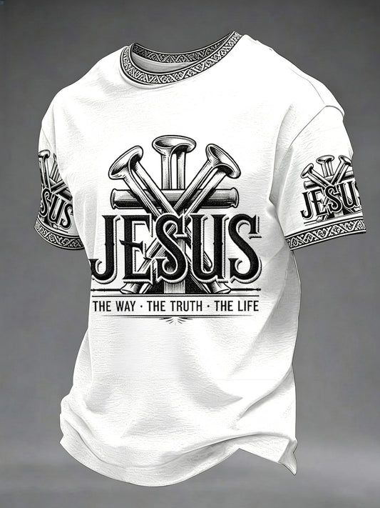 Men's Christian Jesus The Way The Truth The Life Print Tee