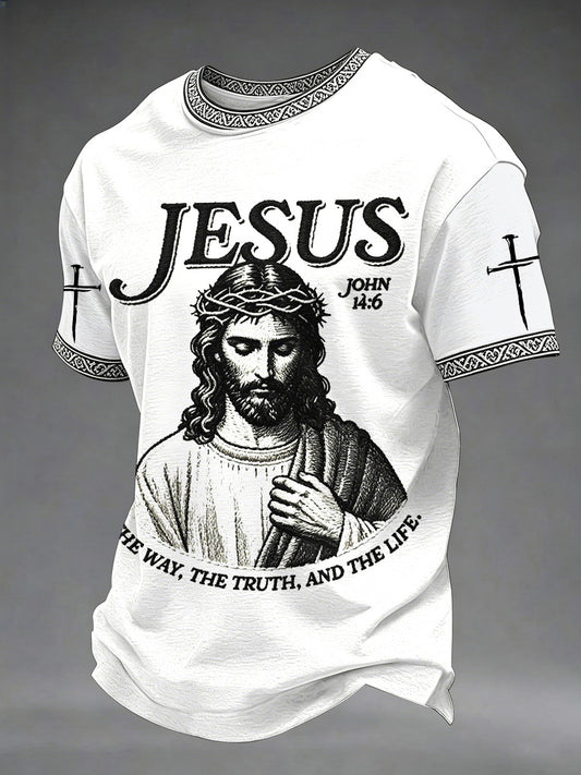 Men's Christian Jesus The Way The Truth The Life Print Tee