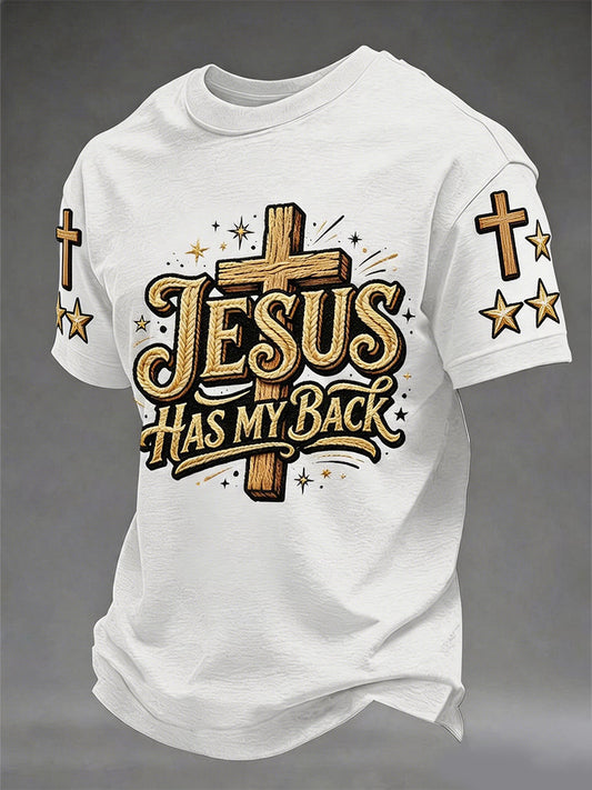 Men's Christian Jesus Has My Back Print Tee