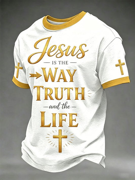 Men's Christian Jesus The Way The Truth The Life Print Tee