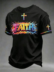 Men's Christian Faith Cross Short Sleeve O-neck T-shirt