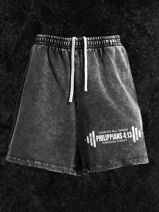 Men's Christian GYM Print Casual Shorts