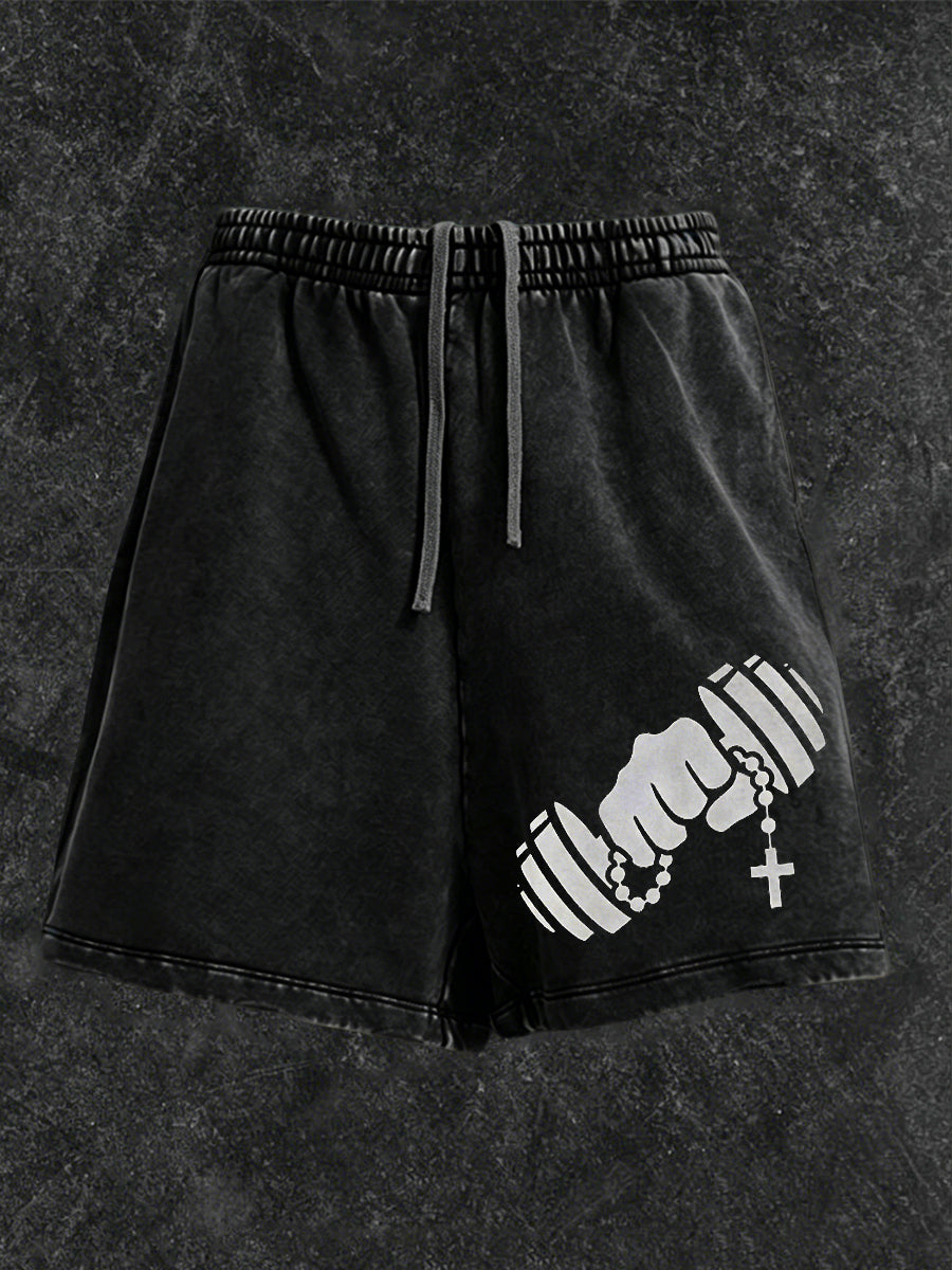 Men's Christian GYM Print Casual Shorts