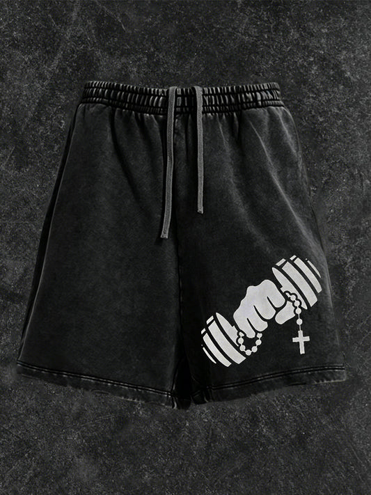 Men's Christian GYM Print Casual Shorts