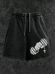 Men's Christian GYM Print Casual Shorts