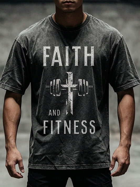 Men's Christian GYM Print Short Sleeves T-shirt