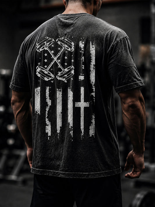 Men's Christian GYM Print Short Sleeves T-shirt