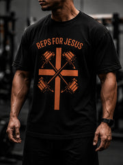 Men's Christian GYM Print Short Sleeves T-shirt