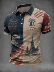 Men's America Flag God Bless America Printed Shirt