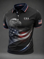 Men's American Flag Eagle Printed Shirt