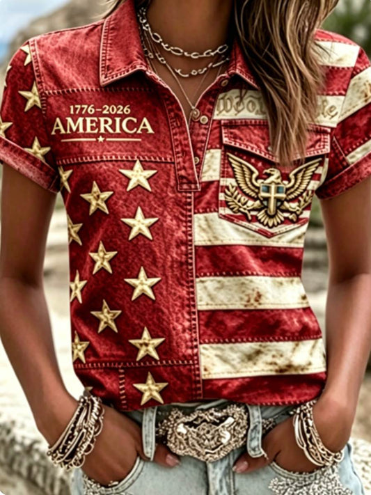 Women's 250Th Anniversary National Faith Print Shirt