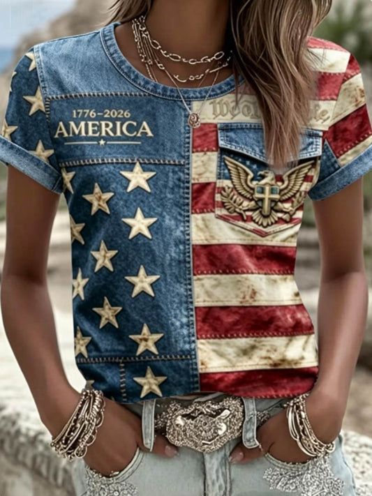 Women's 250Th Anniversary National Faith Print Shirt