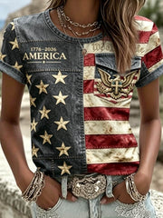Women's 250Th Anniversary National Faith Print Shirt