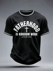 Men's Fatherhood is Kingdom Work Waffle T-Shirt