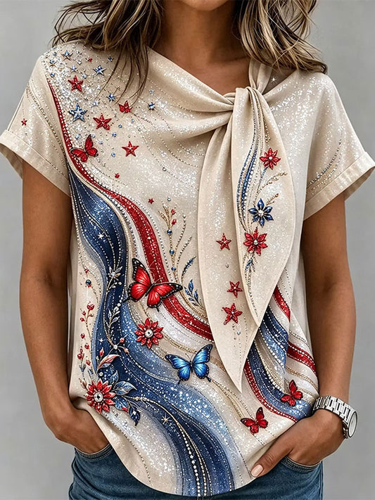 Women's Floral Print Casual T-Shirt