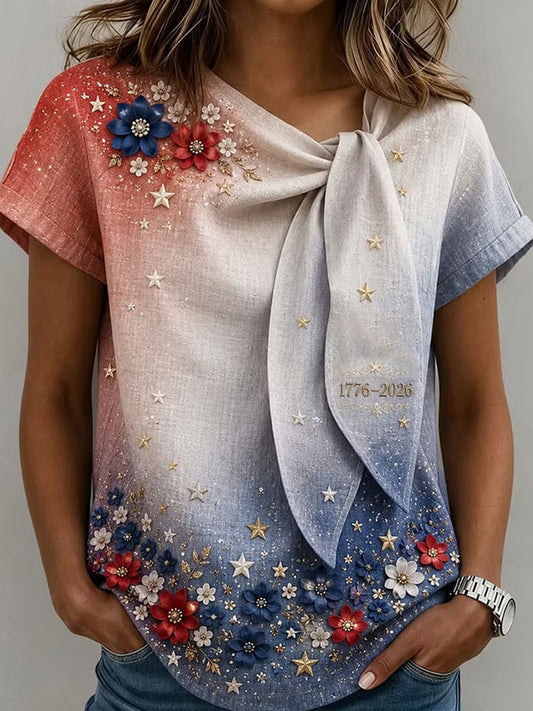 Women's Floral Print Casual T-Shirt