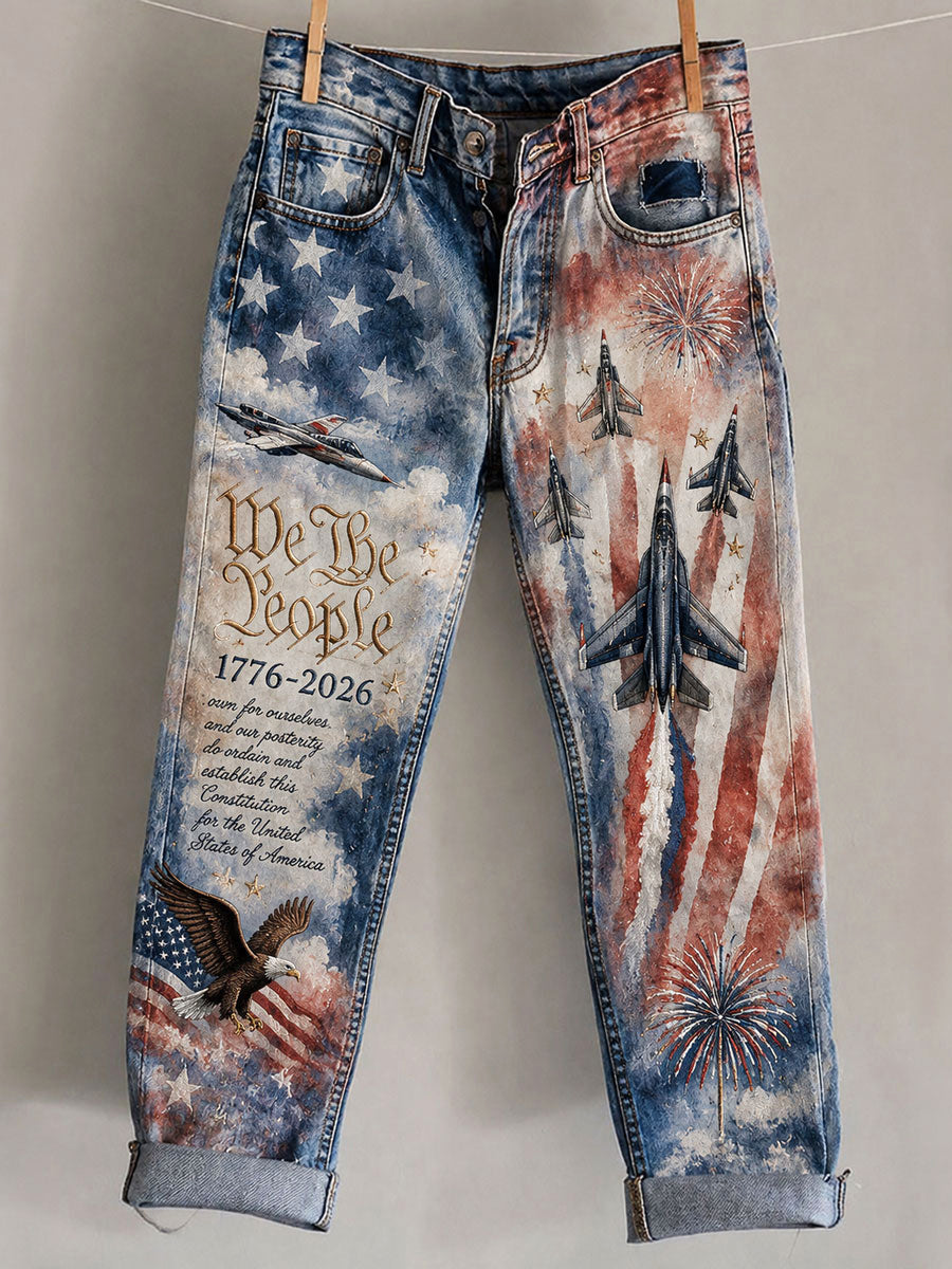 Women's Independence Day Printed Casual Pants