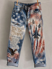 Women's Independence Day Printed Casual Pants