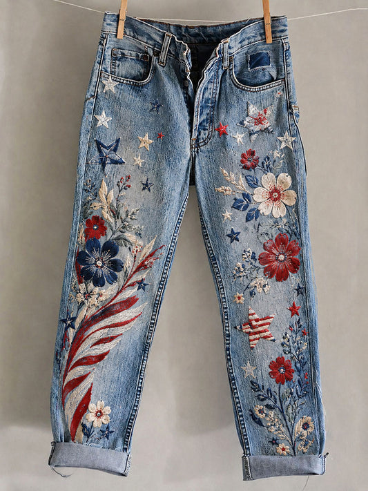Women's Independence Day Printed Casual Pants