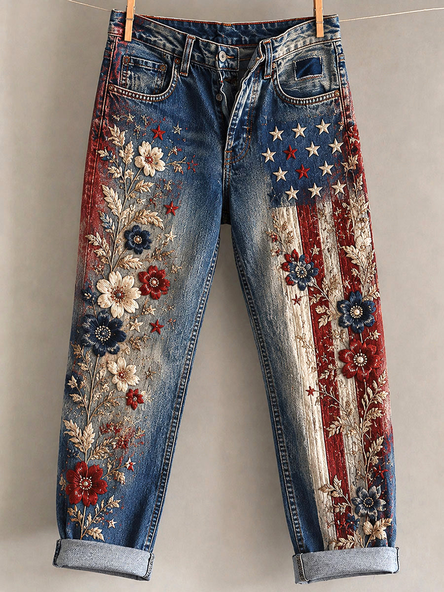 Women's Independence Day Printed Casual Pants