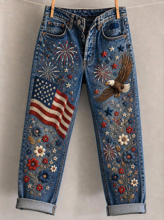 Women's Independence Day Printed Casual Pants