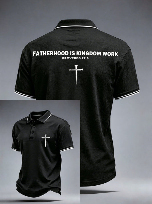 Men's Fatherhood Is Kingdom Work Polo Shirt