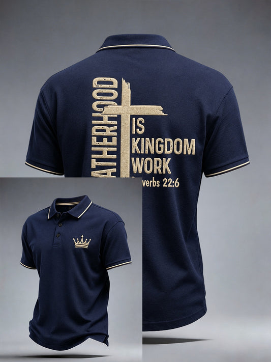Men's Fatherhood Is Kingdom Work Polo Shirt