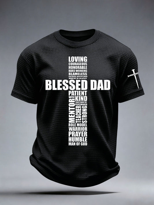 Men's Blessed Dad Waffle T-Shirt
