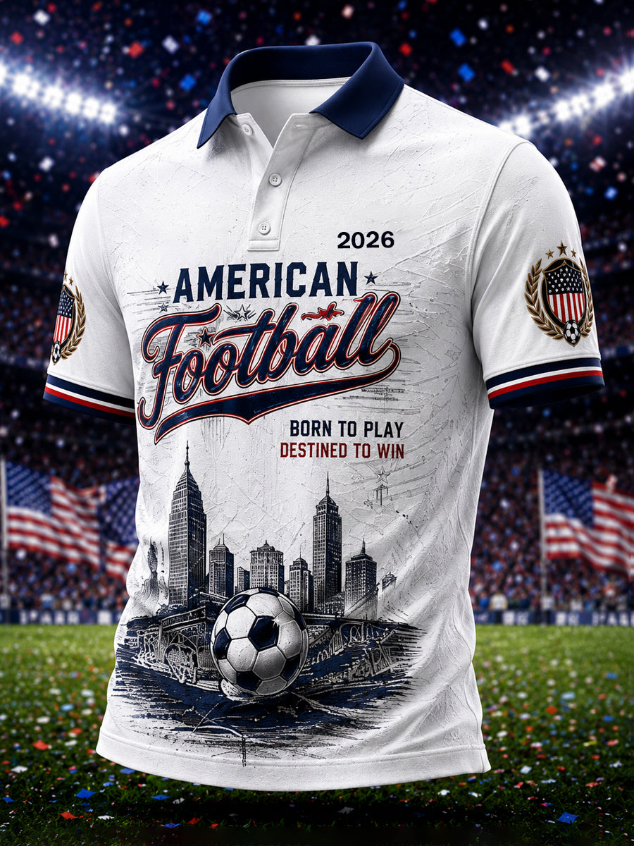 Men's Gift For Soccer Fans Print Casual Polo