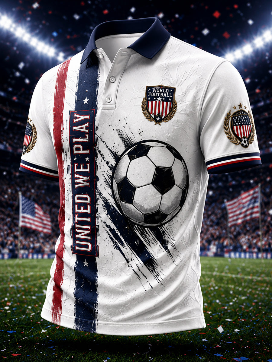 Men's Gift For Soccer Fans Print Casual Polo