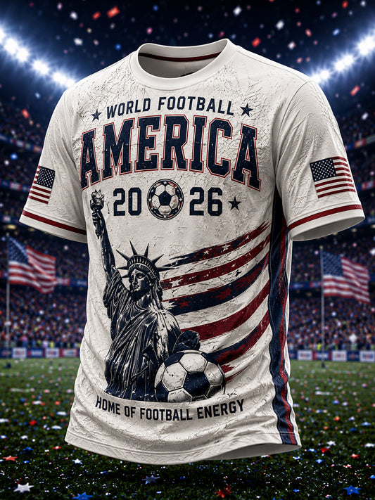Men's Gift For Soccer Fans Print Casual Tee