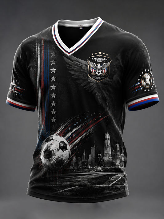 Men's USA Football V-neck T-shirt