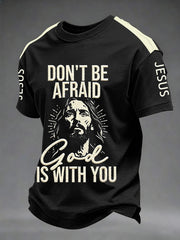 Men's Christian Cross Print Casual Tee
