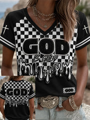 Women's Christian God Is Good All The Time Cross Short Sleeve T-shirt