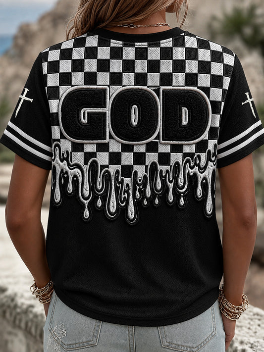 Women's Christian God Is Good All The Time Cross Short Sleeve T-shirt